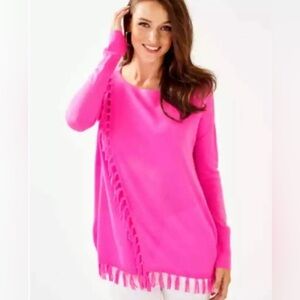 Lilly Pulitzer Emberly pink tunic sweater size L